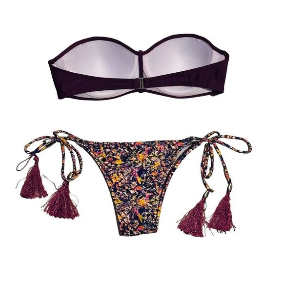 NWT Purple Floral Fringe Cheeky Bikini - Size Small - Picture 12 of 16